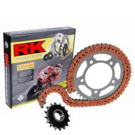 Kit trasmissione RK catena ZXW aperta arancio 120 525 corona 45 z pignone silenziato 17 z
