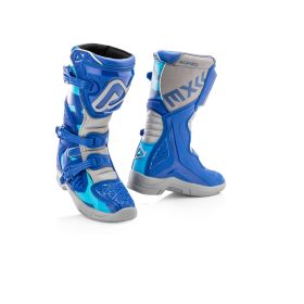 ACERBIS X-Team Jr Motorradstiefel Genehmigt Blau/Grau 3 Hakenverschluss