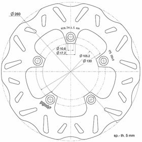Disque de frein POLINI D.260 pour KYMCO X CITING 250/300