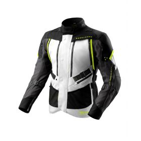 REBELHORN HARDY 3.0 Men's Motorcycle Jacket Black/Gray/Fluorescent Yellow