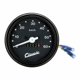 SIP Speedometer D.70mm black dial for Vespa PK50/S/SS