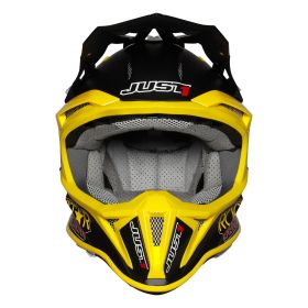 CASQUE TOUT TERRAIN JUST1 J18 ROCKSTAR JAUNE / NOIR MAT