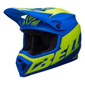 CASQUE TOUT TERRAIN BELL MX-9 MIPS DISRUPT MATTE CLASSIC BLUE HI-VIZ YELLOW