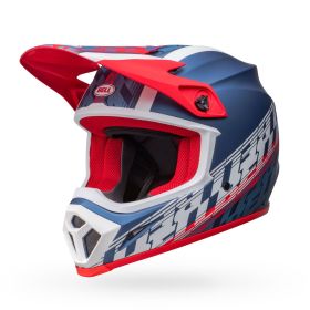 CASQUE TOUT TERRAIN BELL MX-9 MIPS OFFSET MATTE METALLIC BLUE WHITE