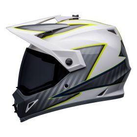 Enduro Helm Bell MX-9 Adventure Mips Dalton Weiß Fluoreszierend Gelb Grau