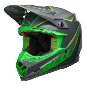 CASQUE TOUT TERRAIN BELL MOTO-9S FLEX SPRITE BRILLANT GRIS VERT ECE 22.06