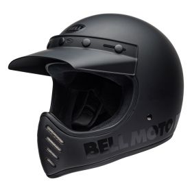 Enduro Helm Bell Moto-3 Classic Matte Gloss Schwarz
