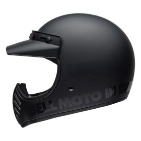 Enduro Helm Bell Moto-3 Classic Matte Gloss Schwarz