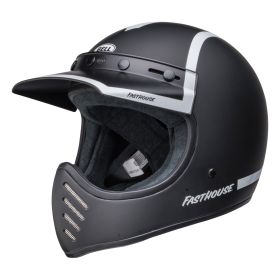 Dual Road Helmet BELL MOTO-3 Fasthouse Old Road Black Matte White Glossy
