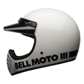 Enduro Helm Bell Moto-3 Classic Weiß