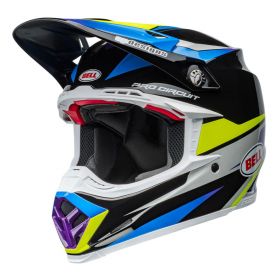Motocross-Helm Bell Moto-9S Flex Pro Circuit Schwarz Blau Weiß