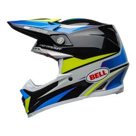 Motocross-Helm Bell Moto-9S Flex Pro Circuit Schwarz Blau Weiß