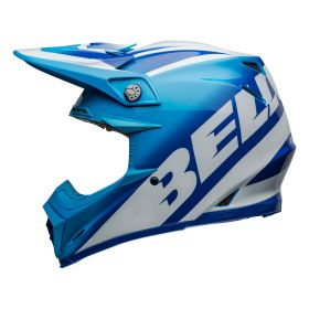 Motocross-Helm Bell Moto-9S Flex Rail Blau Weiß