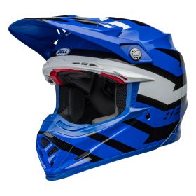 Casco Motocross Bell Moto-9S Flex Banshee Blu Bianco