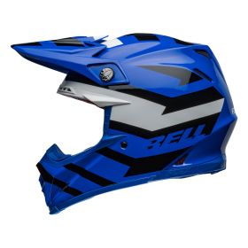 Casque de Motocross Bell Moto-9S Flex Banshee Bleu Blanc