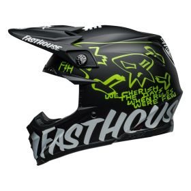 Casco Motocross Bell Moto-9S Flex Fasthouse Mc Core Nero Giallo Opaco