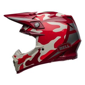 Motocross-Helm Bell Moto-9S Flex Ferrandis Mechant Rot Silber Weiß