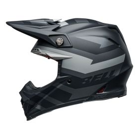 Casco Motocross Bell Moto-9S Flex Banshee Nero Argento Satinato