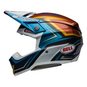 Motocross-Helm Bell Moto-10 Spherical Tomac Replica 24 Weiß Gold Blau