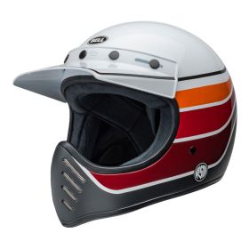 Enduro Helmet Bell Moto-3 Rsd Saddleback Satin Glossy White Black