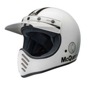 Casque Enduro Bell Moto-3 Steve Mcqueen Any Given Sunday Blanc Noir