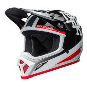Motocross Helmet Bell MX-9 Mips Twitch DBK 24 Glossy Black White