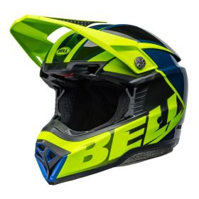 Casco Motocross Bell Moto-10 Spherical Sliced Blu Retina Opaco Lucido
