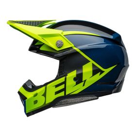 Casque de Motocross Bell Moto-10 Spherical Sliced Bleu Retina Mat Brillant