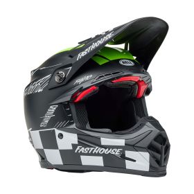 Casco Motocross BELL MOTO-9S FLEX Fasthouse Smoke Bomb Nero Grigio Giallo