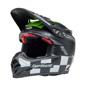 Casco Motocross BELL MOTO-9S FLEX Fasthouse Smoke Bomb Nero Grigio Giallo