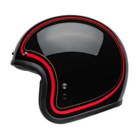 Jet Helm Cafe Racer BELL Custom 500 Chief Schwarz Rot Glänzend