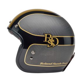 Casque Jet Cafe Racer BELL Custom 500 Carbon Roland Sands Player Or Noir