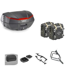 Kit GIVI bauletto V49 AIR borsa CANYON nero arancio 49/30L per MOTO GUZZI