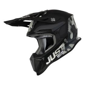 CASQUE TOUT TERRAIN JUST1 J18 MIPS PULSAR CAMO CITY NOIR MAT