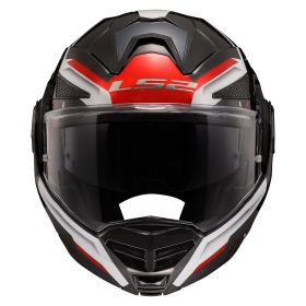 Casco Modulare Reversibile LS2 FF901 ADVANT-X Spectrum Nero Lucido Bianco Rosso