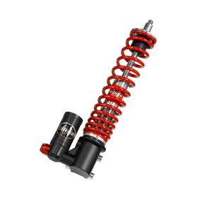 BITUBO Rennstoßdämpfer YEV 255 mm Schwarz Rot Feder Verstellbar ABE Genehmigt
