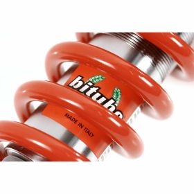 BITUBO Stoßdämpfer 305 mm mit roter Feder und kontinuierlicher Einstellung und Spannung