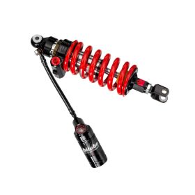 Amortisseur BITUBO réglable avec précharge hydraulique et ressort rouge