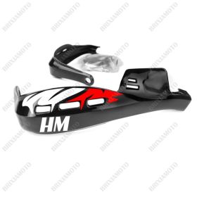 PROTÈGE-MAINS PERFORMANCE STICKERS GUIDON MOTO NERO HM BLANC RED