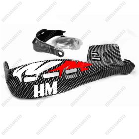 PROTÈGE-MAINS STICKERS GUIDON MOTO CARBON LOOK HM BLACK RED