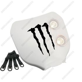 MASCHERA FARO BIANCO LOGO MONSTER NERO