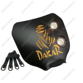 MASCHERA FARO NERO LOGO DAKAR ORO