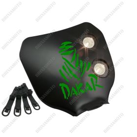 MASCHERA FARO NERO LOGO DAKAR VERDE
