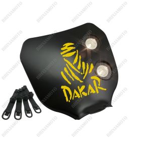 MASCHERA FARO NERO LOGO DAKAR GIALLO
