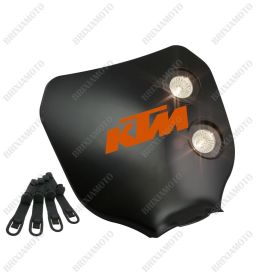 MASCHERA FARO NERA LOGO ARANCIO