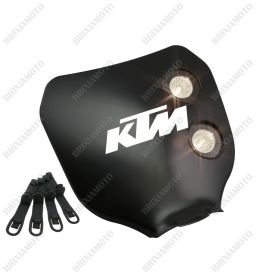 MASCHERA FARO NERA LOGO BIANCO