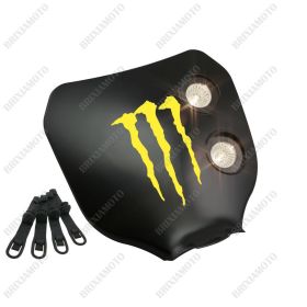 MASCHERA FARO NERO LOGO MONSTER GIALLO