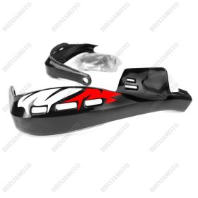 PROTÈGE-MAINS PERFORMANCE STICKERS GUIDON MOTO NERO RACING BLANC RED