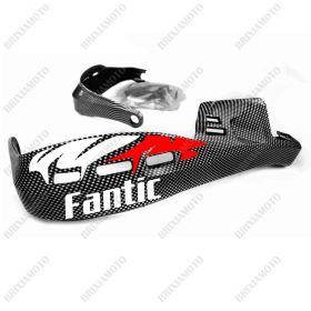 PROTÈGE-MAINS STICKERS GUIDON MOTO CARBON LOOK FANTIC BLACK RED