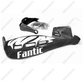 PROTÈGE-MAINS STICKERS GUIDON MOTO CARBON LOOK FANTIC BLACK RACING